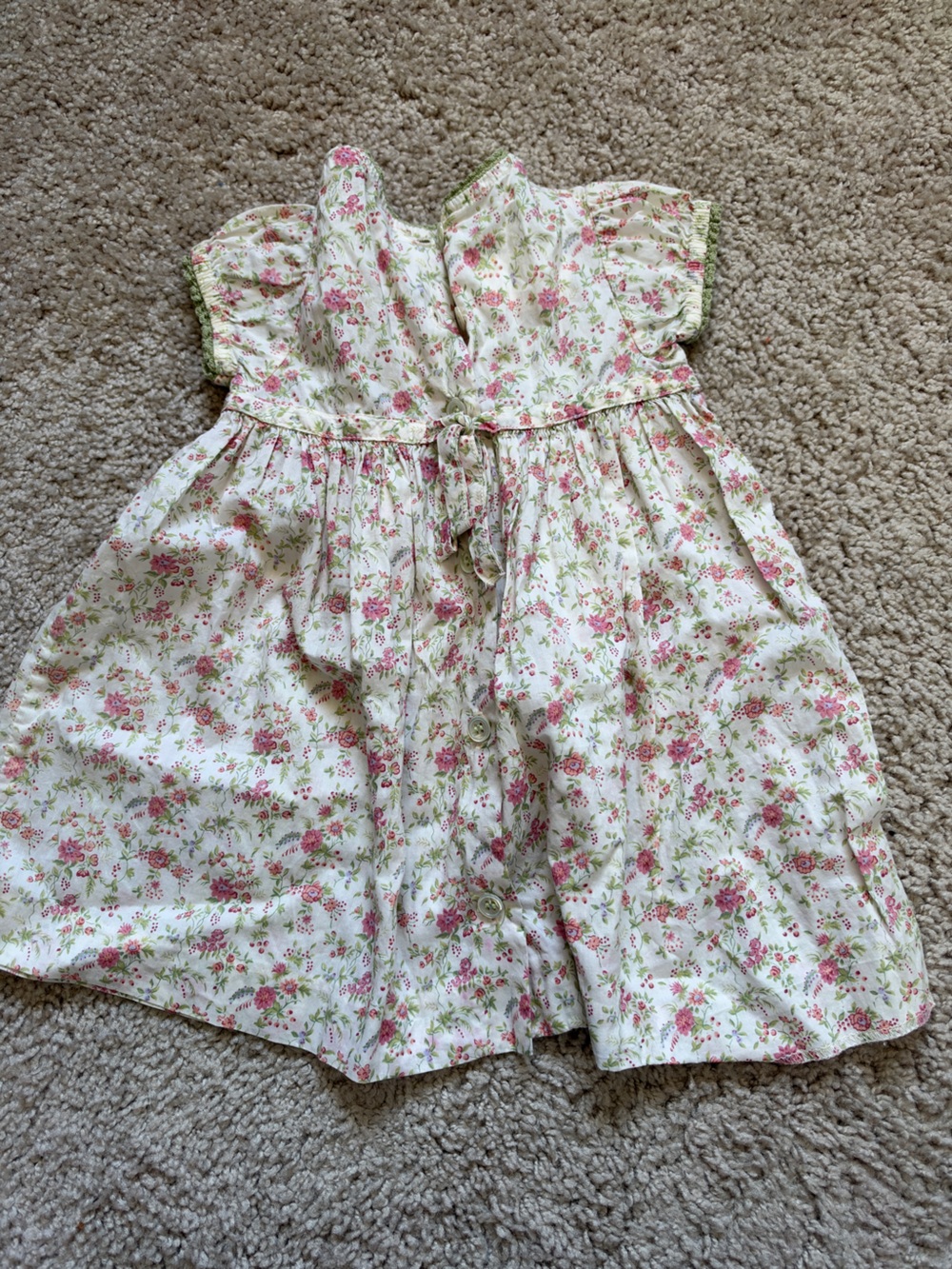 Jacadi Floral Dress Pink Green Size 6Months - Picture 2 of 2